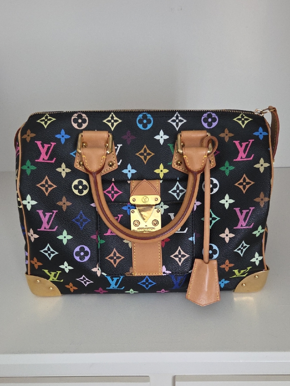 Louis Vuitton Black Multicolor Speedy 30